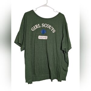 Green and Blue Short Sleeve Tee with Logo